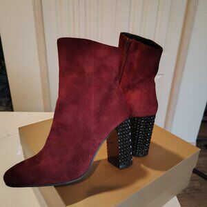 Bruno Premi Bordeuax 100% Kid Suede Ankle Boot